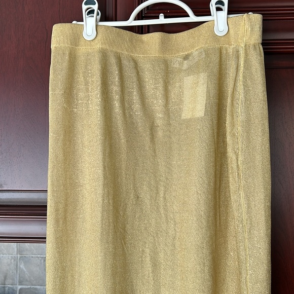 ZARA gold metallic sheer maxi skirt size small - Picture 7 of 11